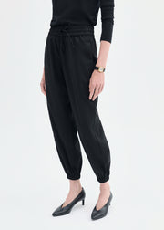 Jogger Pant in Stretch Wool Suiting - Black - CO Collections